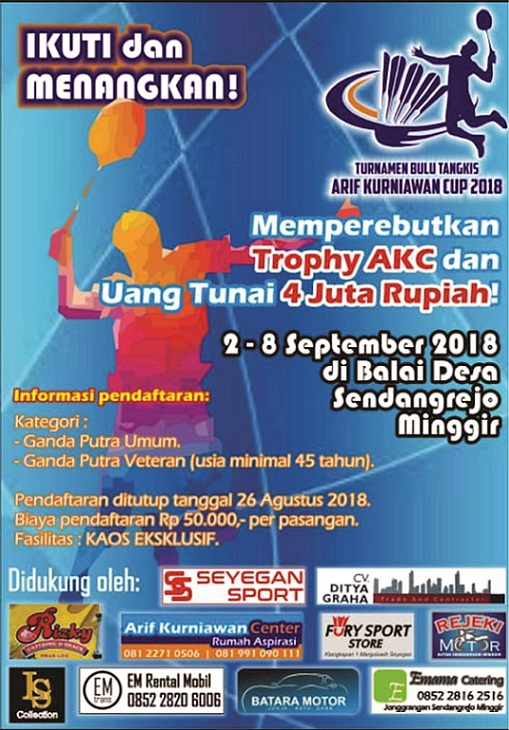 TURNAMEN BULUTANGKIS ARIF KURNIAWAN CUP 2018